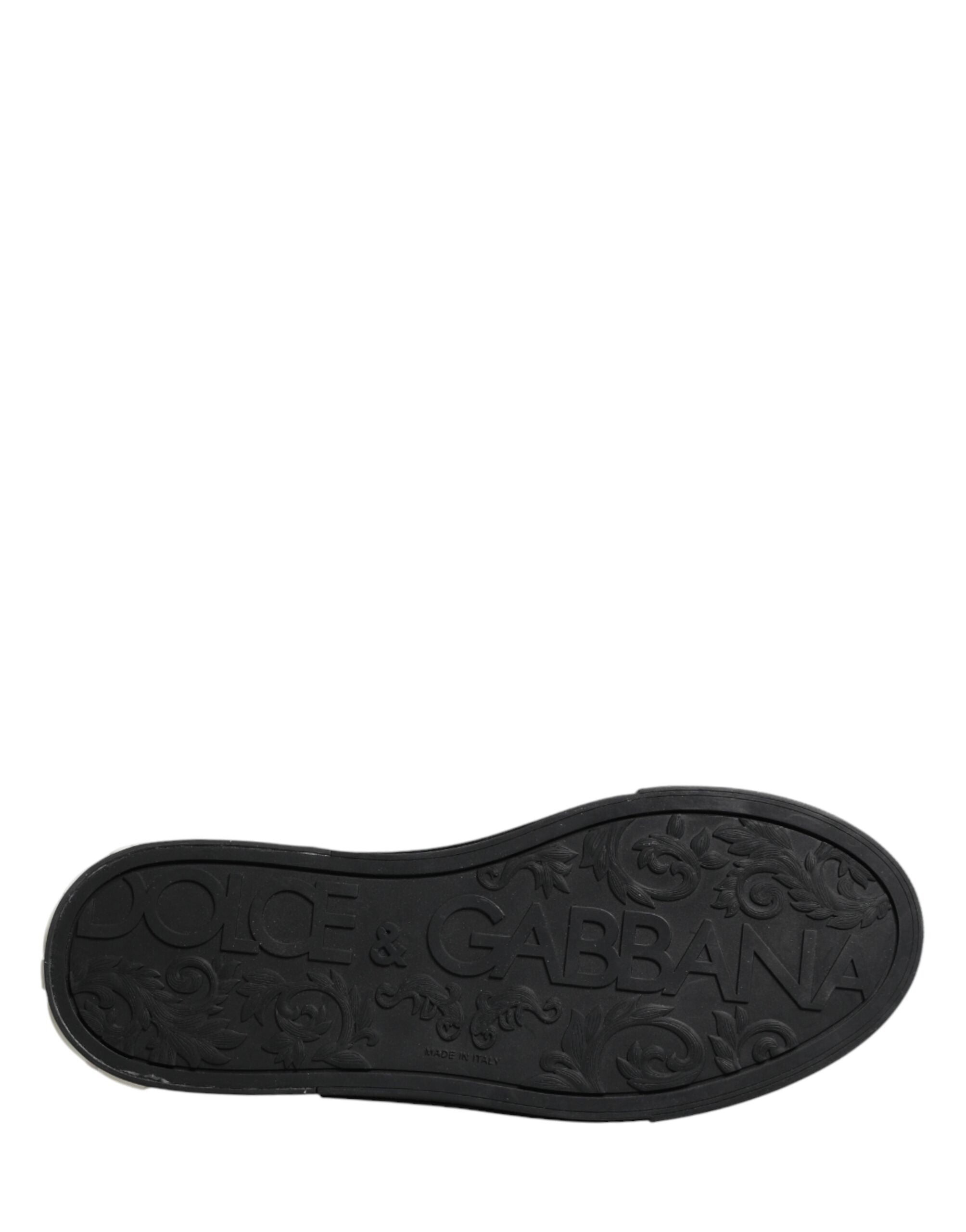 Dolce & Gabbana | Blue & Beige Canvas Embellished Slip On Men Sneakers