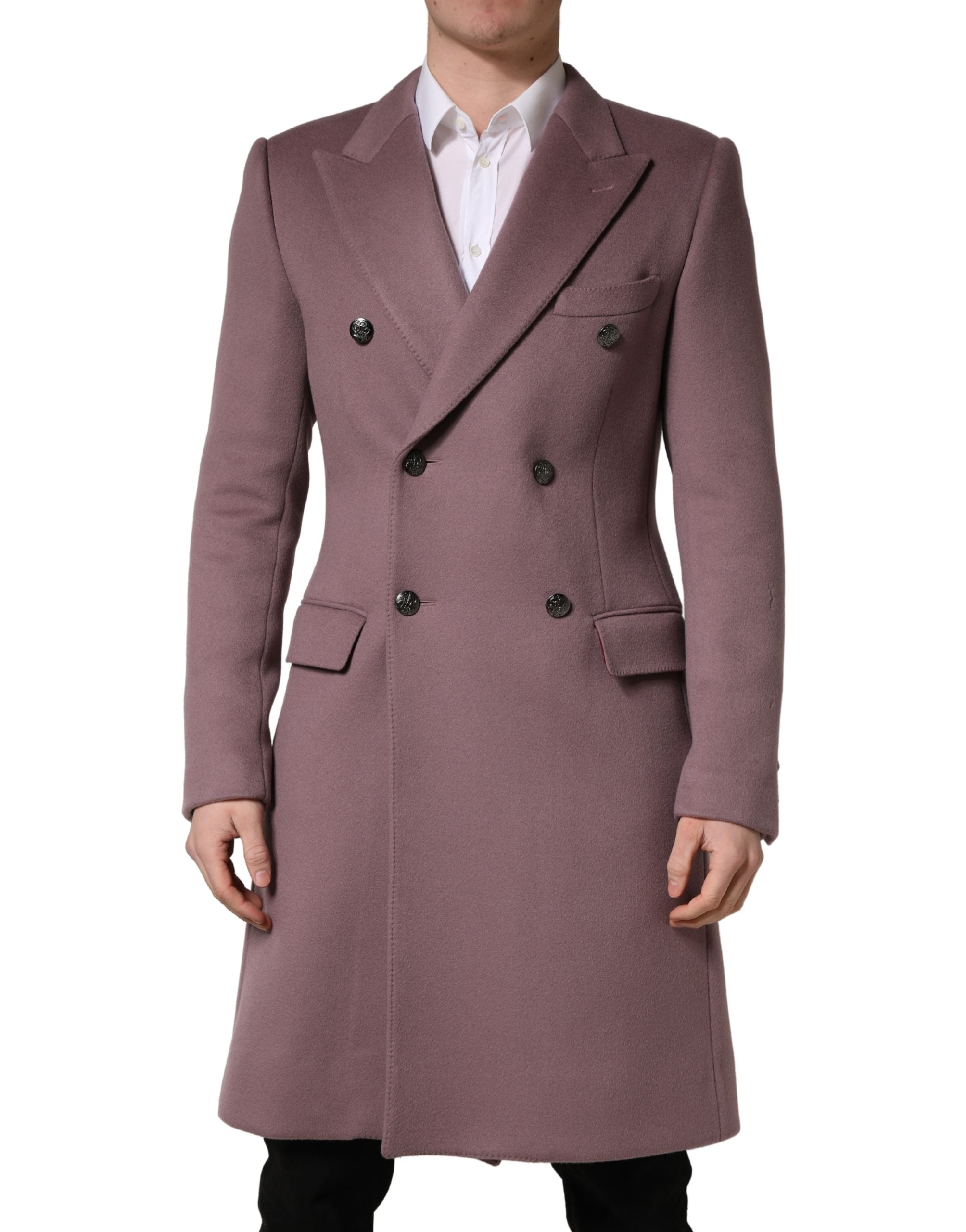 Dolce & Gabbana | Brown Double Breasted Cashmere Trench Coat