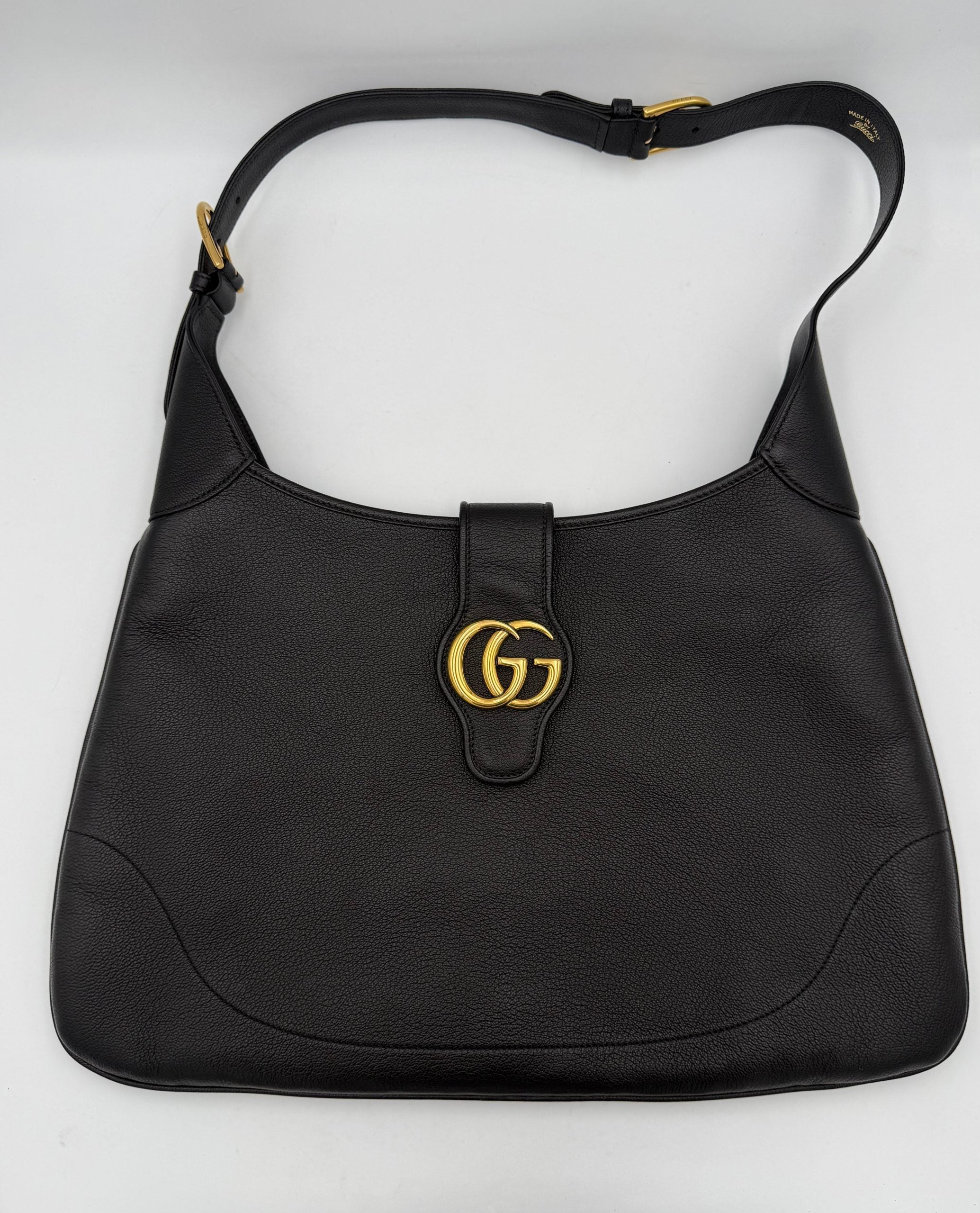 Gucci | Aphrodite Black Leather Large Shoulder Bag