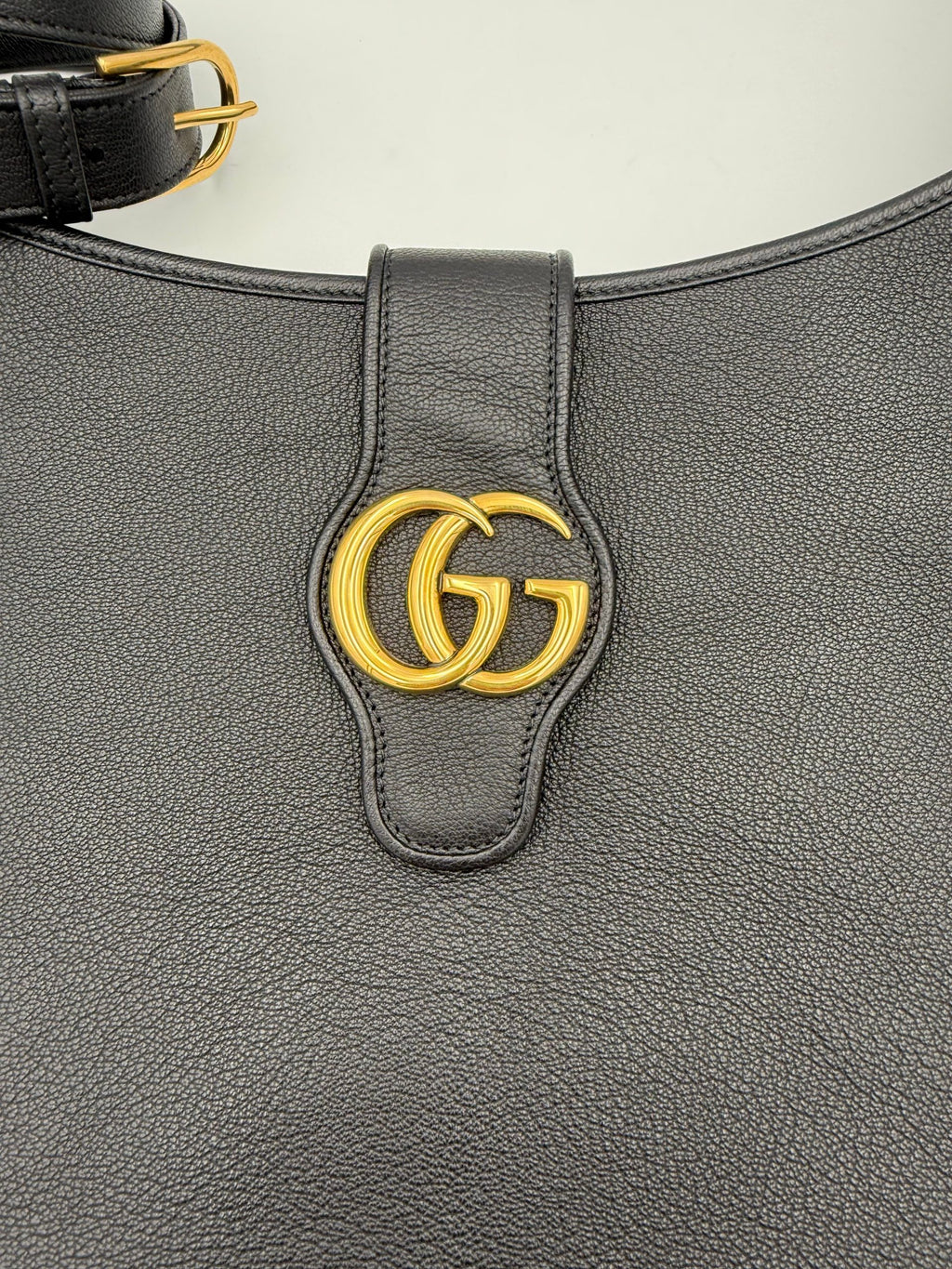 Gucci | Aphrodite Black Leather Large Shoulder Bag