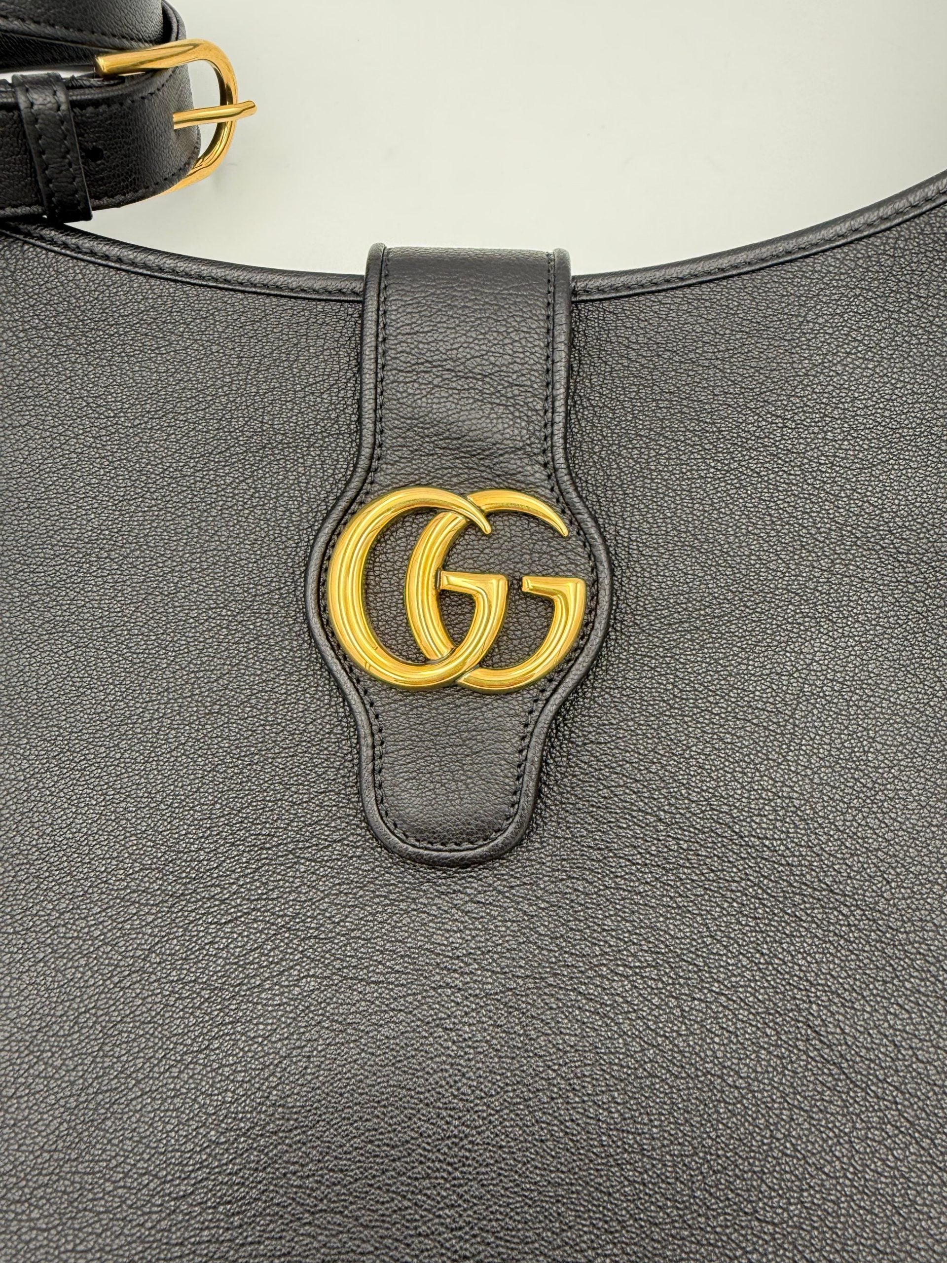 Gucci | Aphrodite Black Leather Large Shoulder Bag