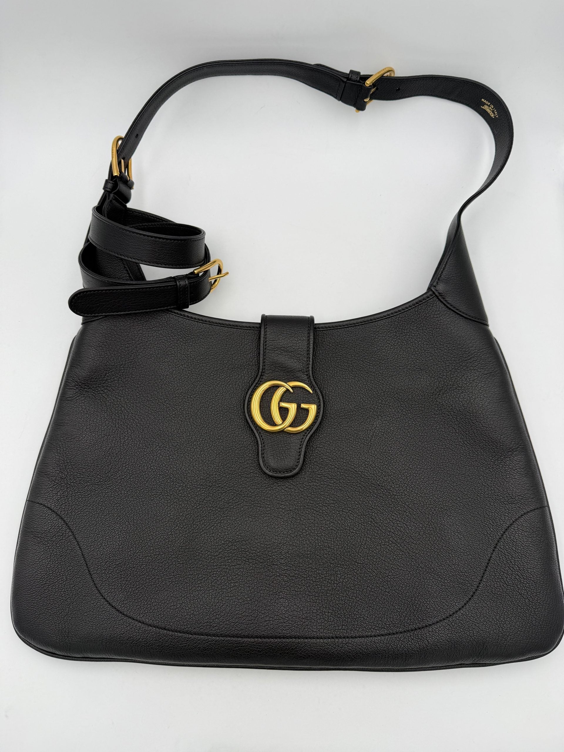Gucci | Aphrodite Black Leather Large Shoulder Bag