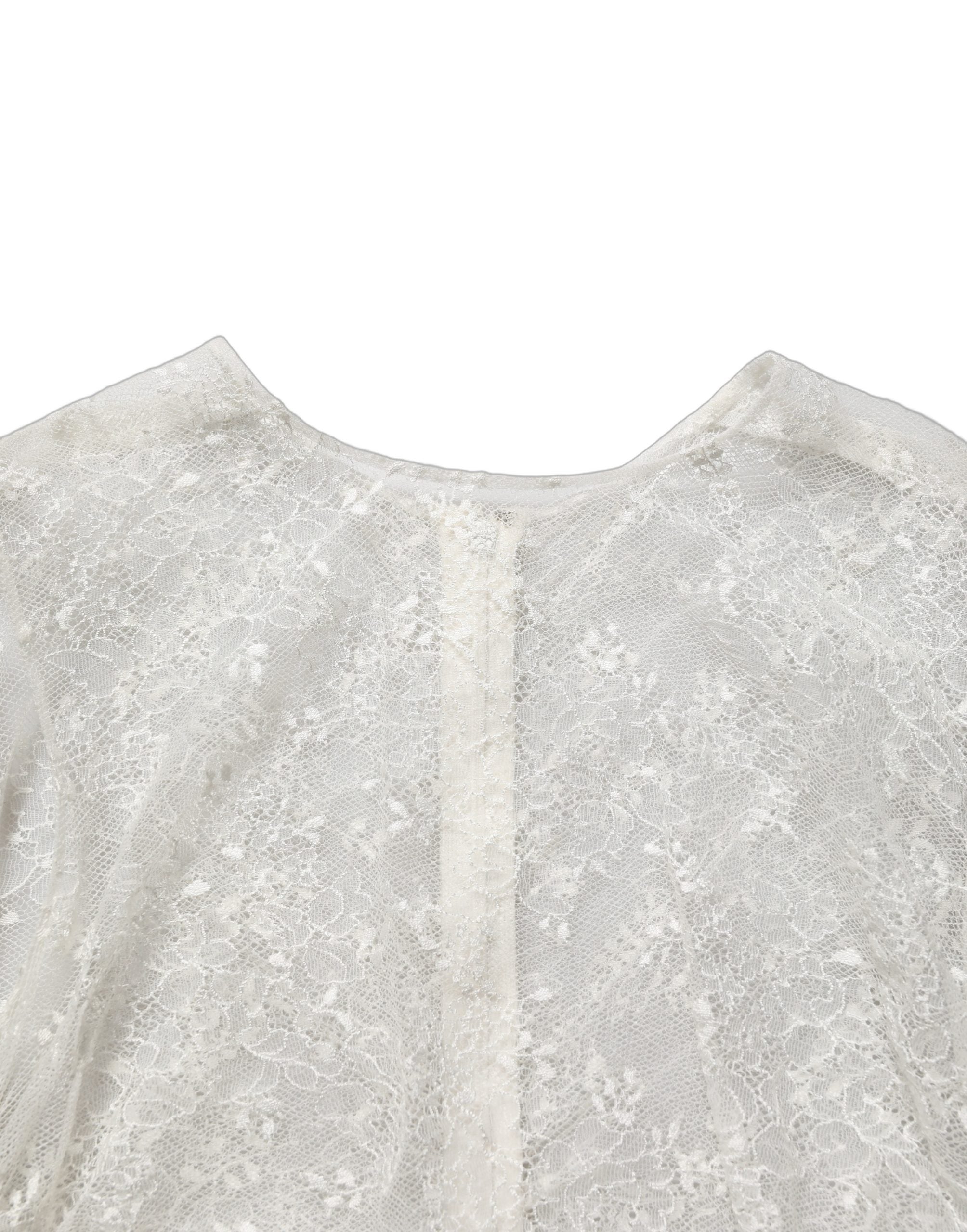 Dolce & Gabbana | White Floral Lace Sheer Sleeveless Midi Dress