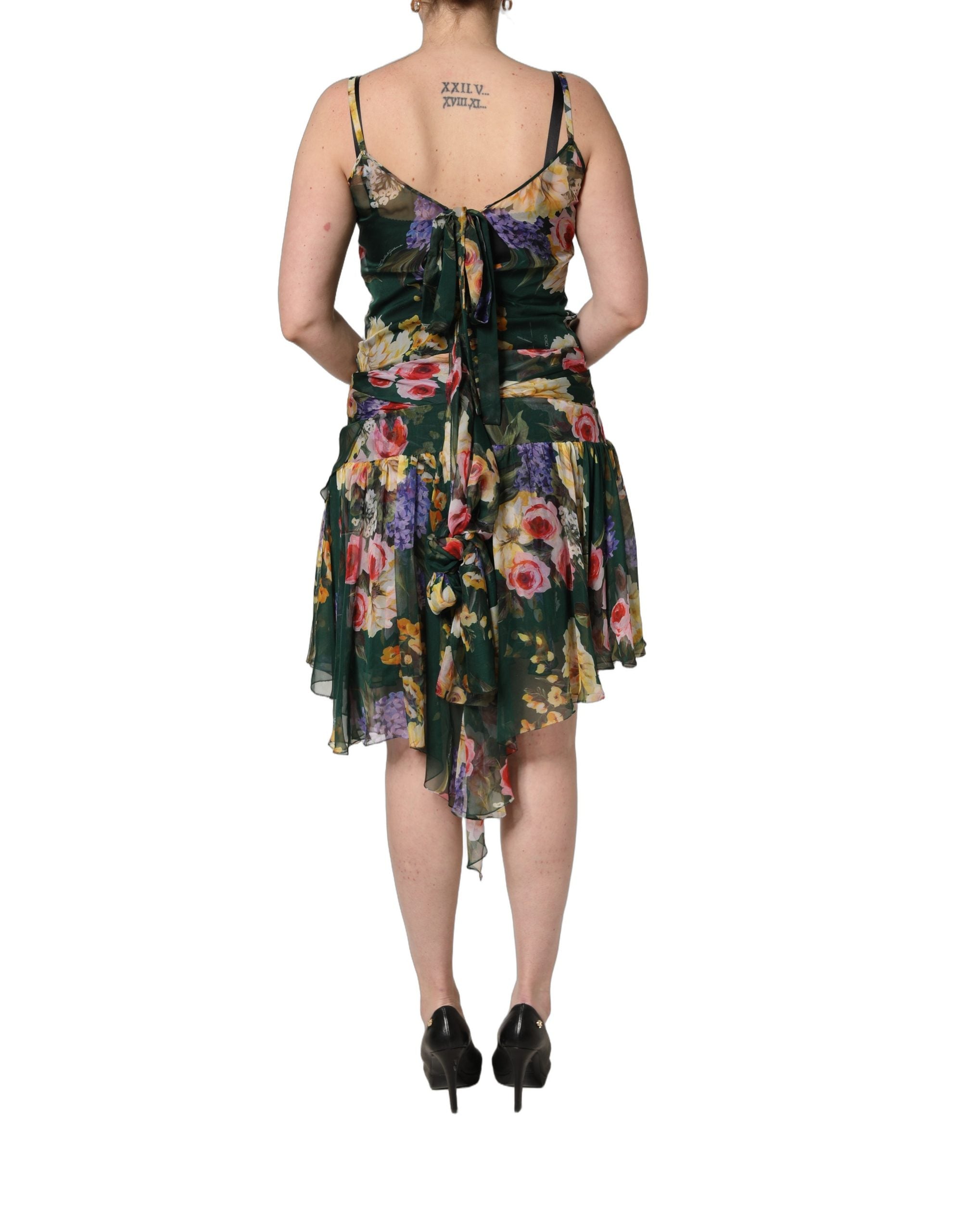 Dolce & Gabbana | Multicolor Floral Print Sleeveless Mini Dress
