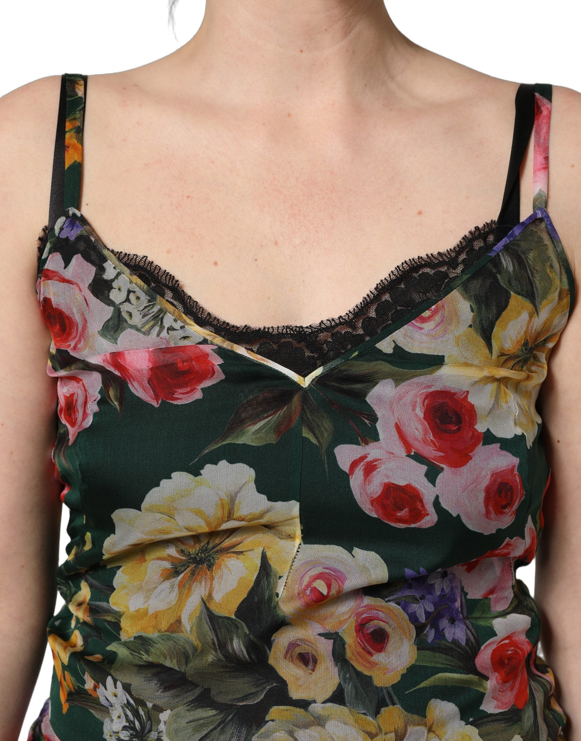 Dolce & Gabbana | Multicolor Floral Print Sleeveless Mini Dress