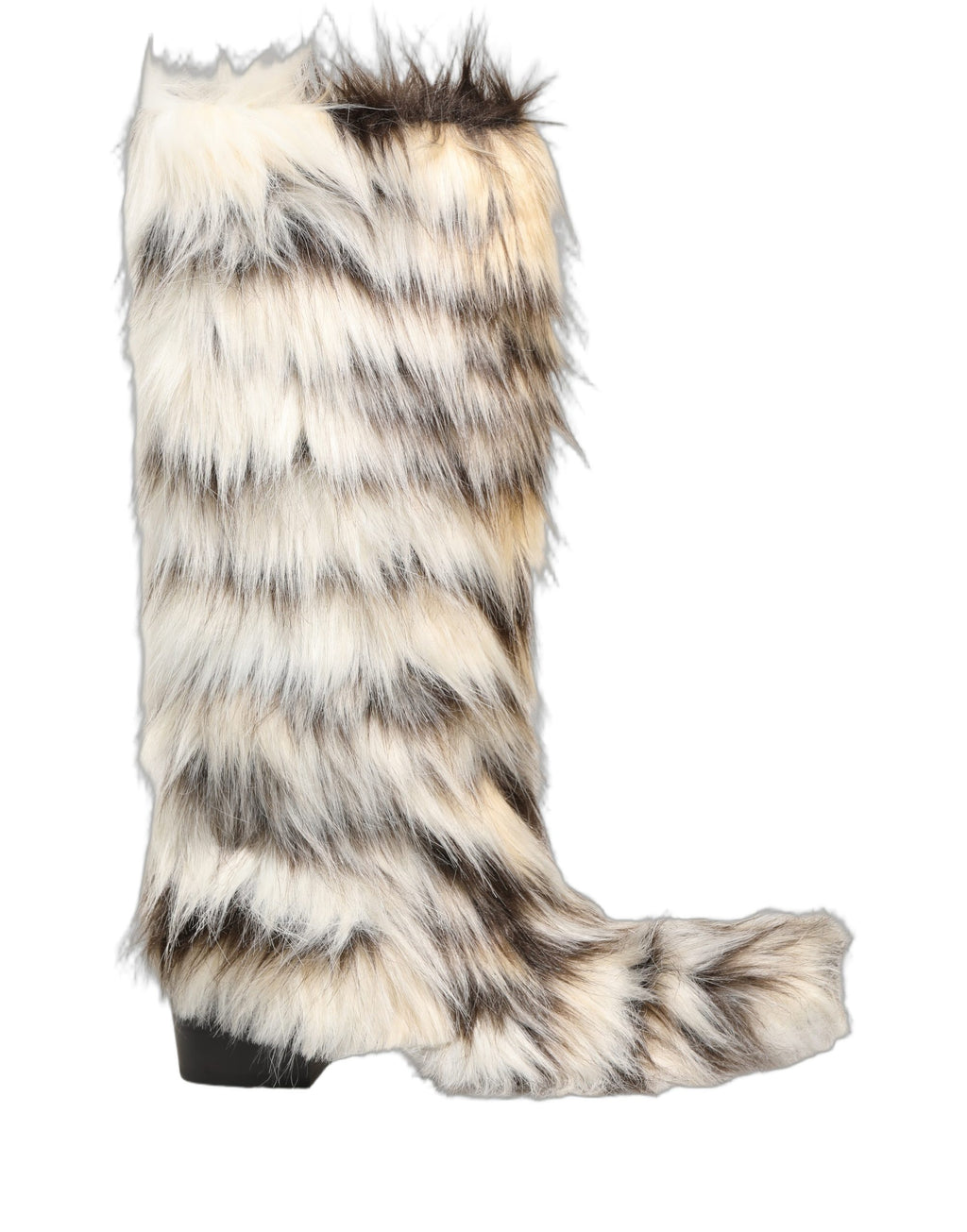 Multicolor Knee High Faux Fur Boots Shoes