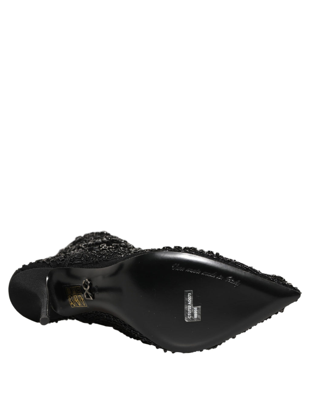 Black Embellished Mesh Ankle Boots Shoes