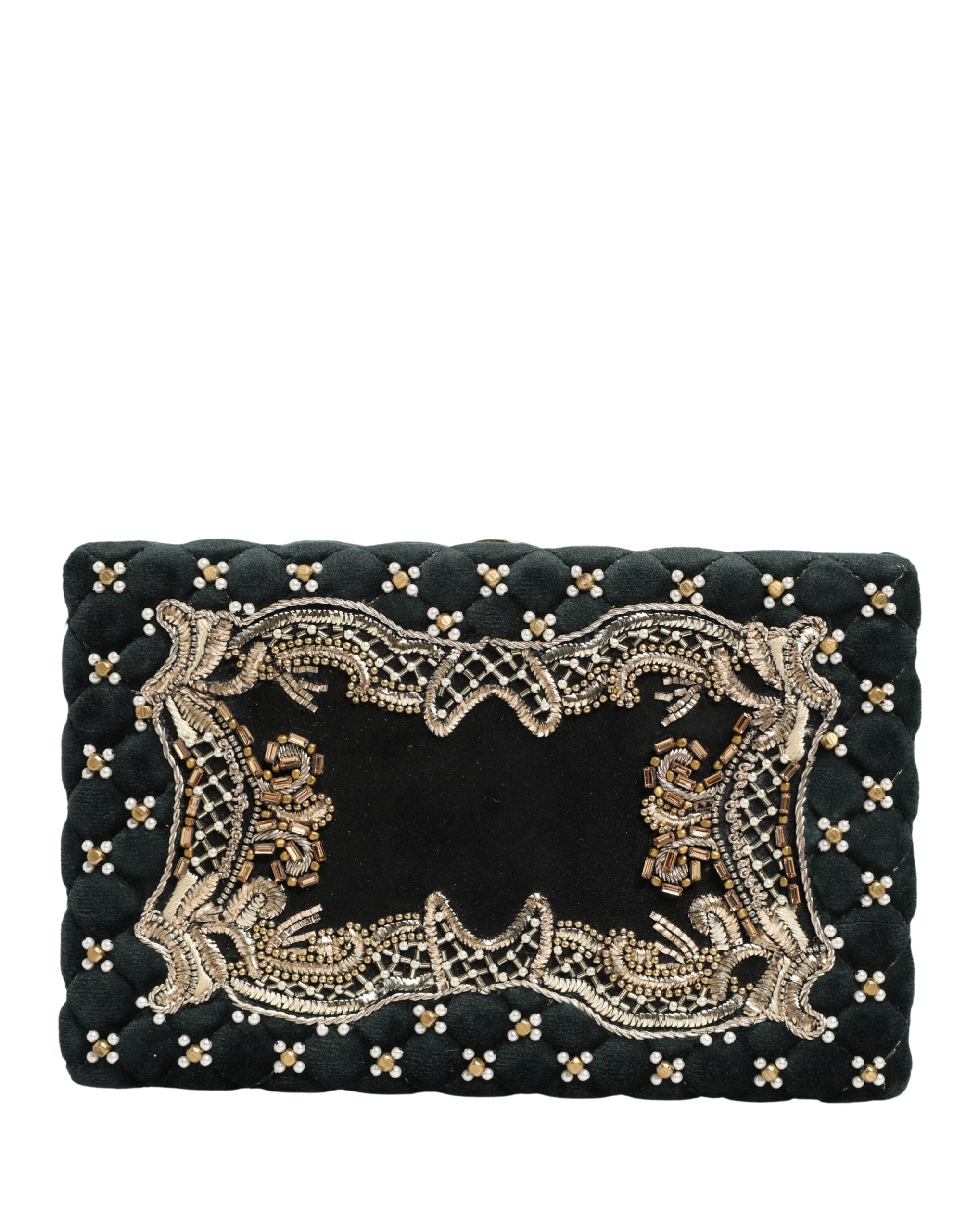 Black Velvet Gold Frame Clutch Evening Clutch Purse Bag