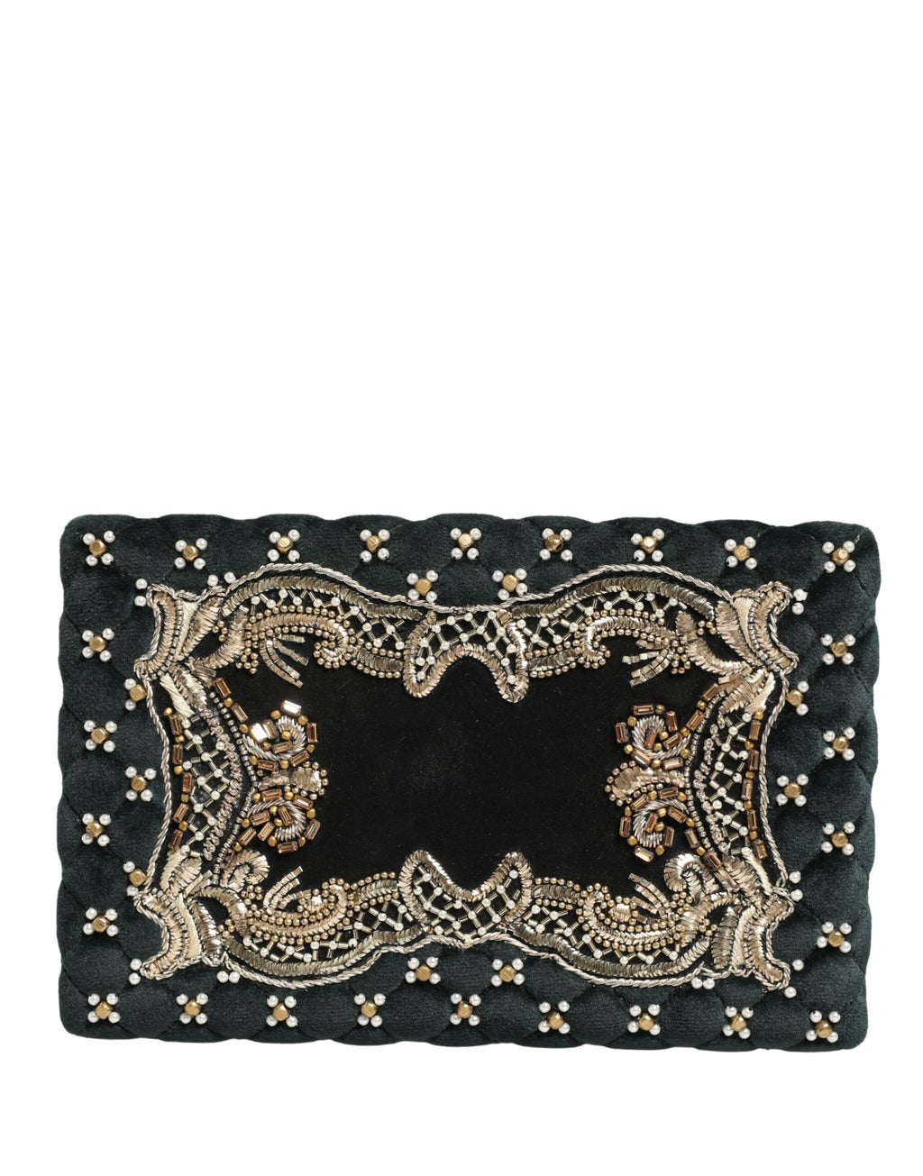 Black Velvet Gold Frame Clutch Evening Clutch Purse Bag