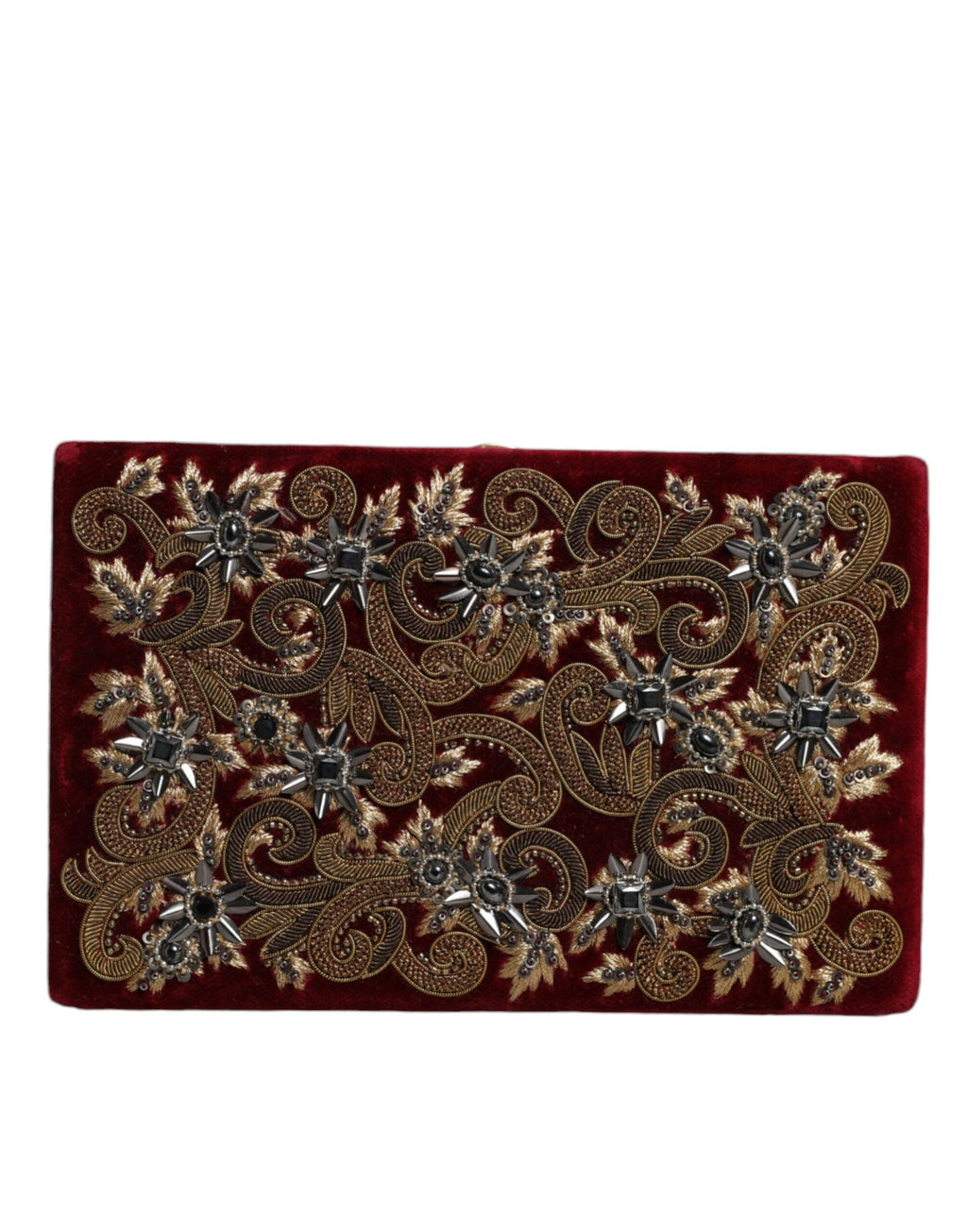 Dolce & Gabbana | Red Velvet Baroque Gold Frame Clutch