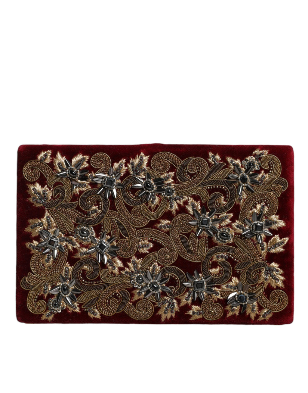 Dolce & Gabbana | Red Velvet Baroque Gold Frame Clutch