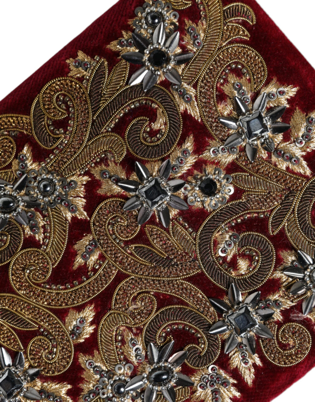 Dolce & Gabbana | Red Velvet Baroque Gold Frame Clutch