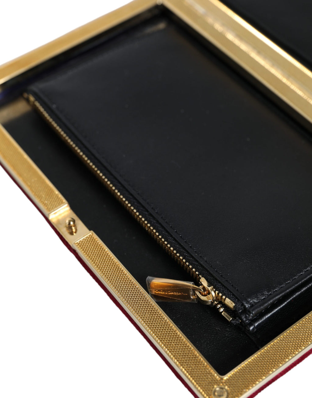Dolce & Gabbana | Red Velvet Baroque Gold Frame Clutch