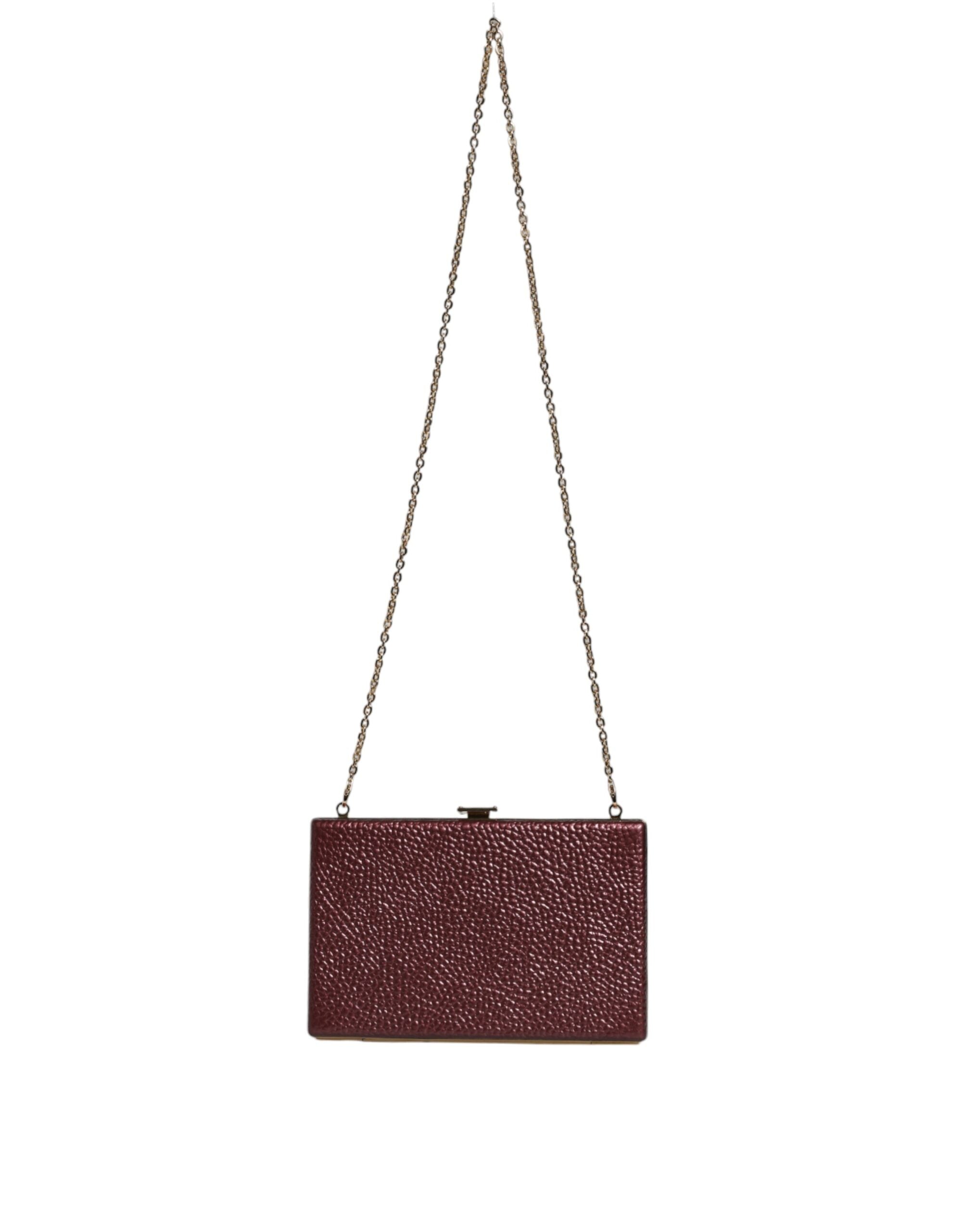 Dolce & Gabbana | Bordeaux Leather Clutch Evening Crossbody Bag