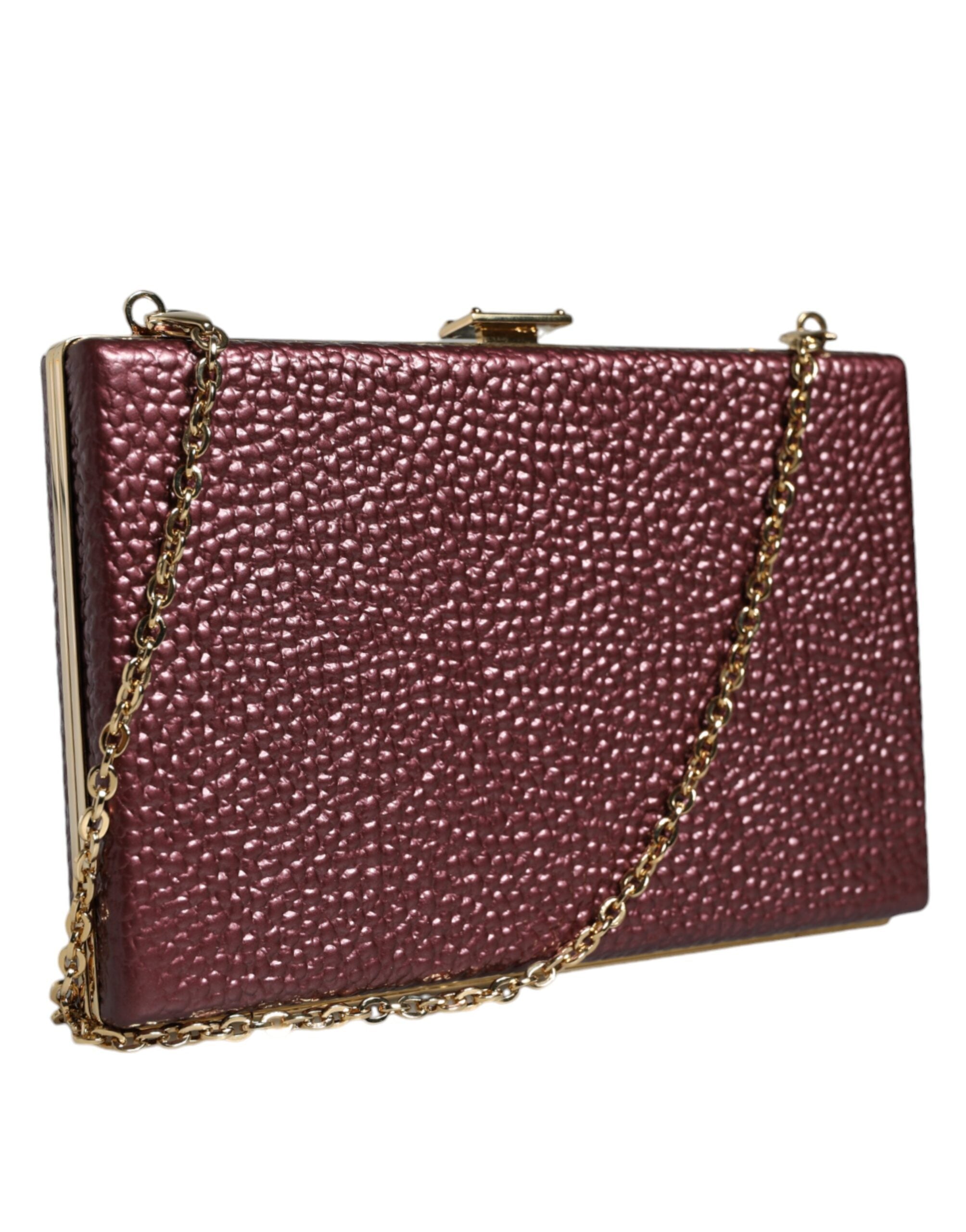 Dolce & Gabbana | Bordeaux Leather Clutch Evening Crossbody Bag