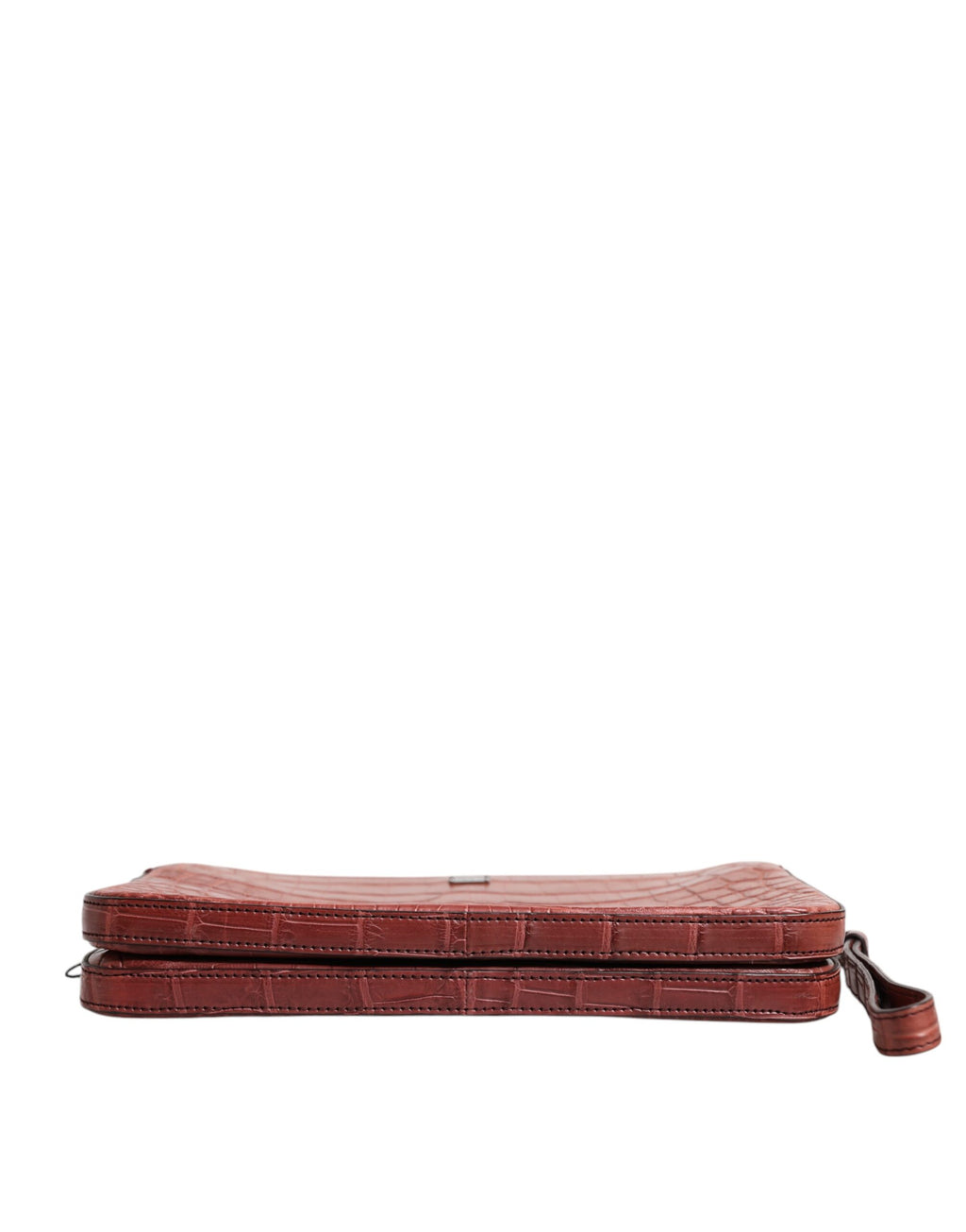 Dolce & Gabbana | Cognac Croc Leather Logo Plaque Men Briefcase Bag