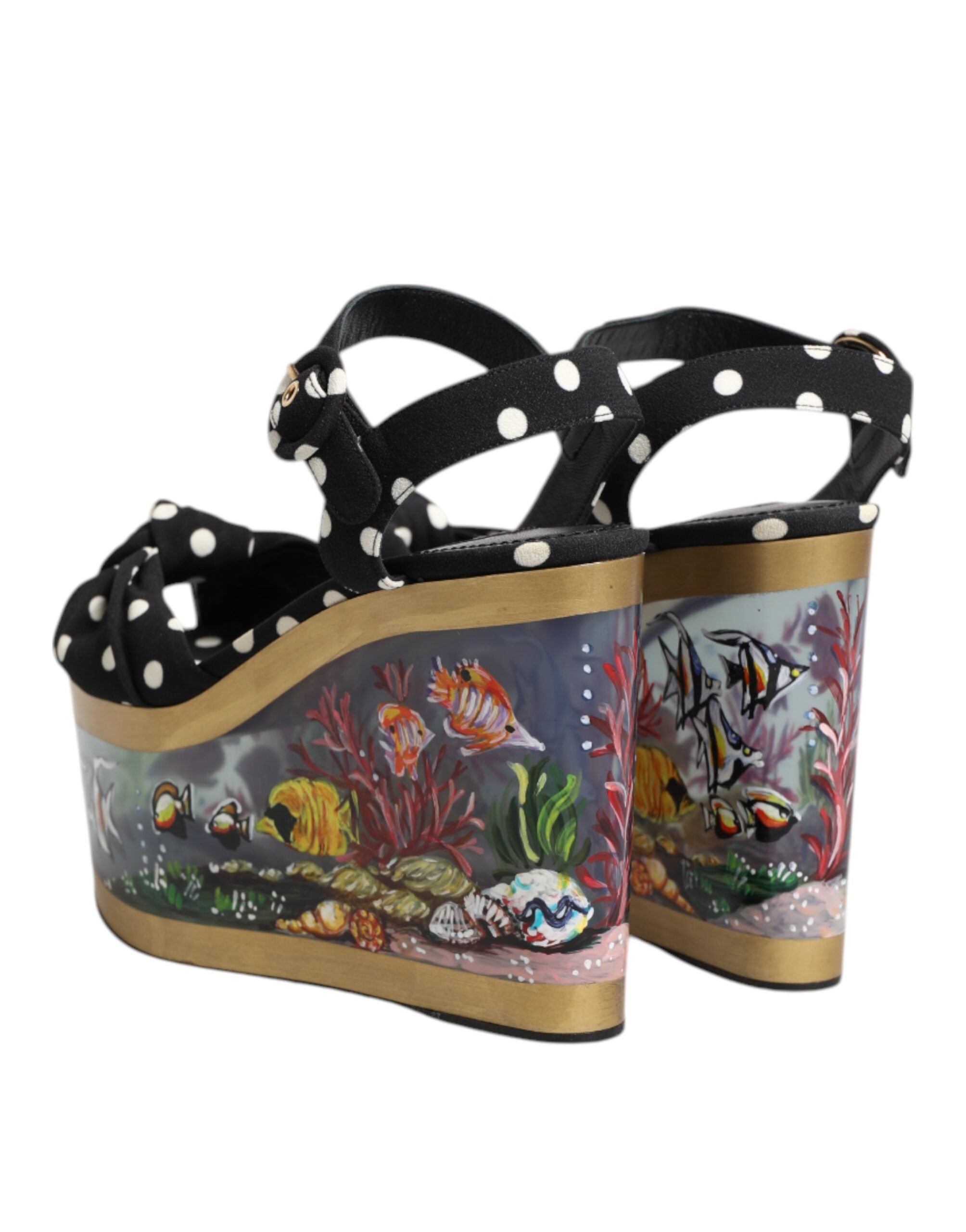 Dolce & Gabbana | Fish & Polka Dot Marine Wedge Sandals