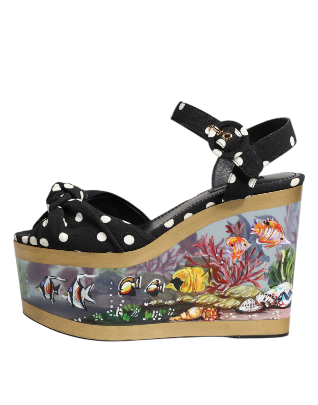 Dolce & Gabbana | Fish & Polka Dot Marine Wedge Sandals