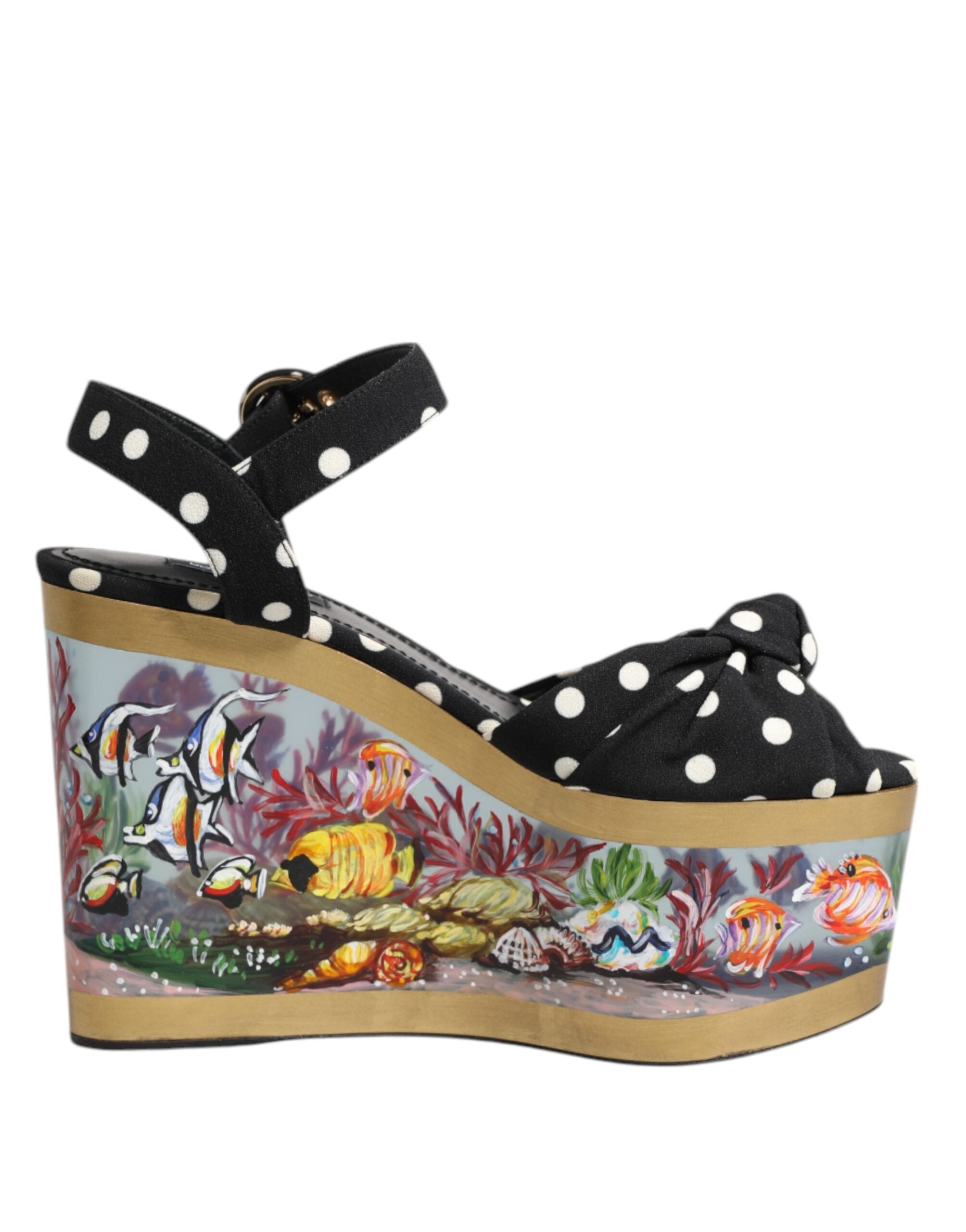 Dolce & Gabbana | Fish & Polka Dot Marine Wedge Sandals