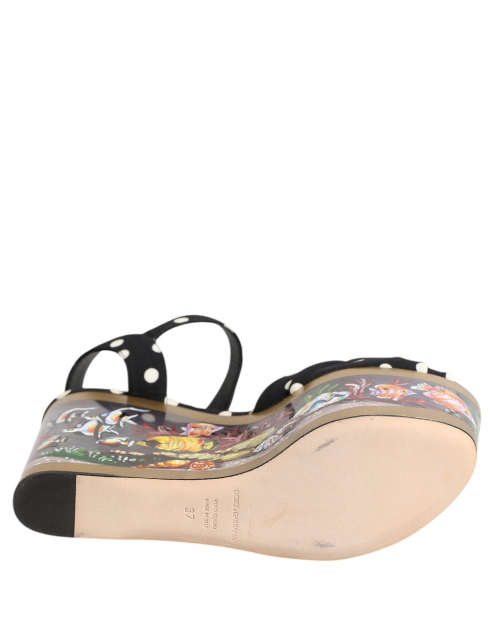 Dolce & Gabbana | Fish & Polka Dot Marine Wedge Sandals