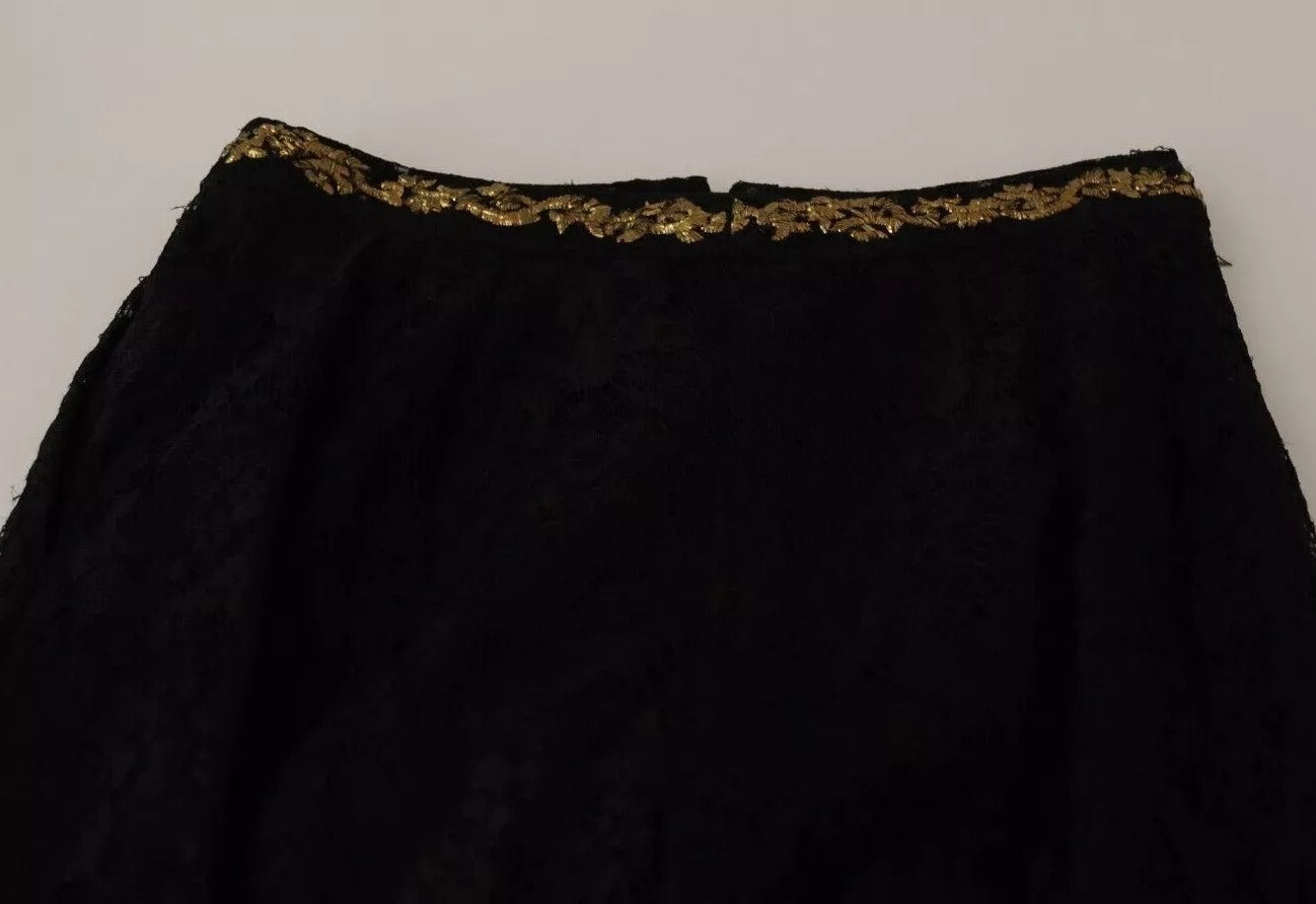 Dolce & Gabbana | Black Lace Golden Baroque SPECIAL PIECE Shorts