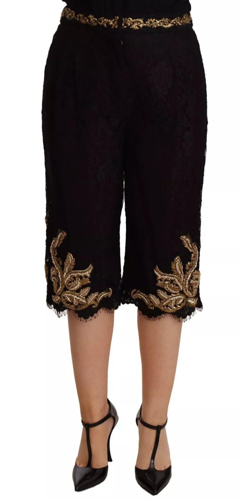 Dolce & Gabbana | Black Lace Golden Baroque SPECIAL PIECE Shorts