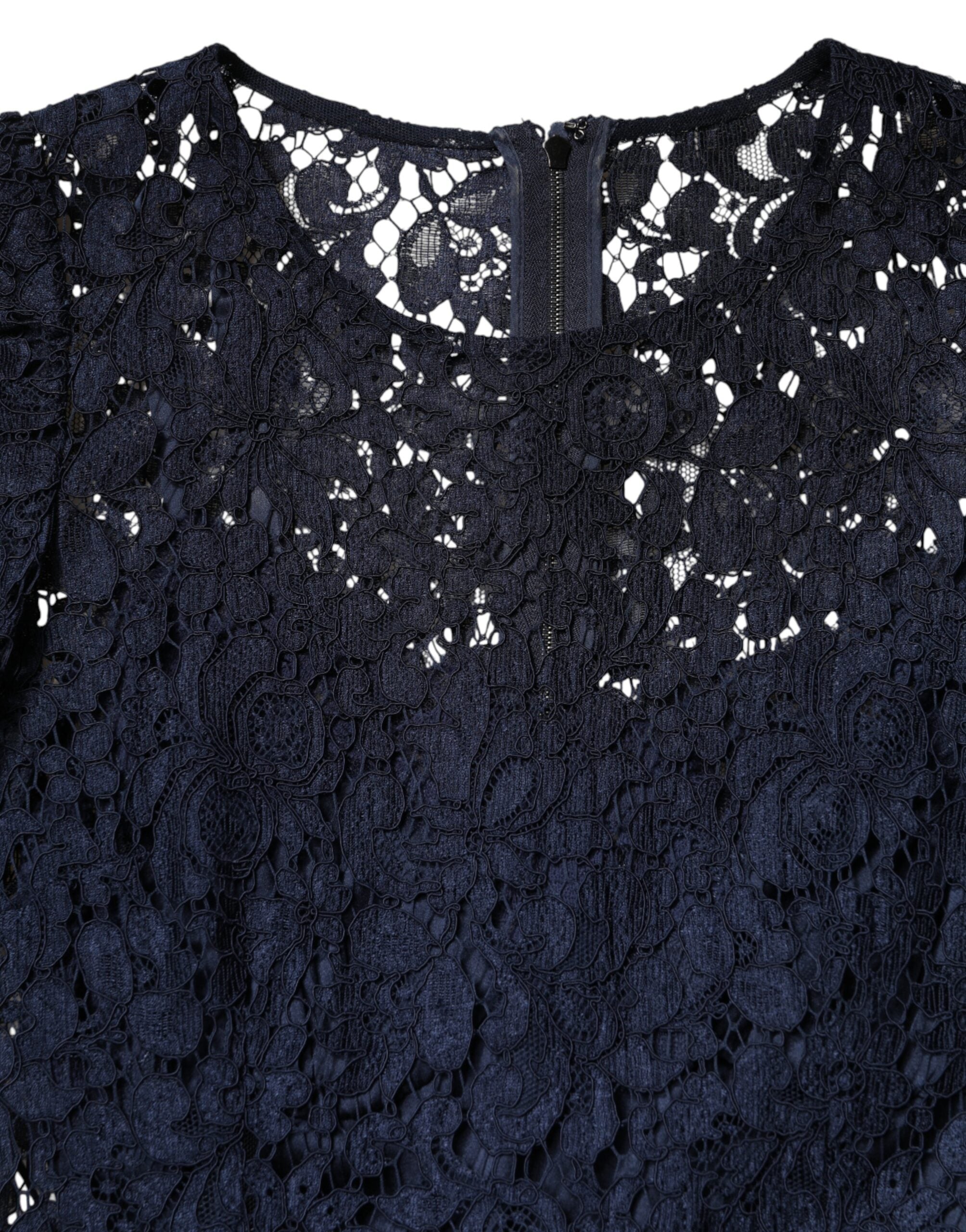 Dolce & Gabbana | Blue Lace Ruffle A‑line Knee Length Dress