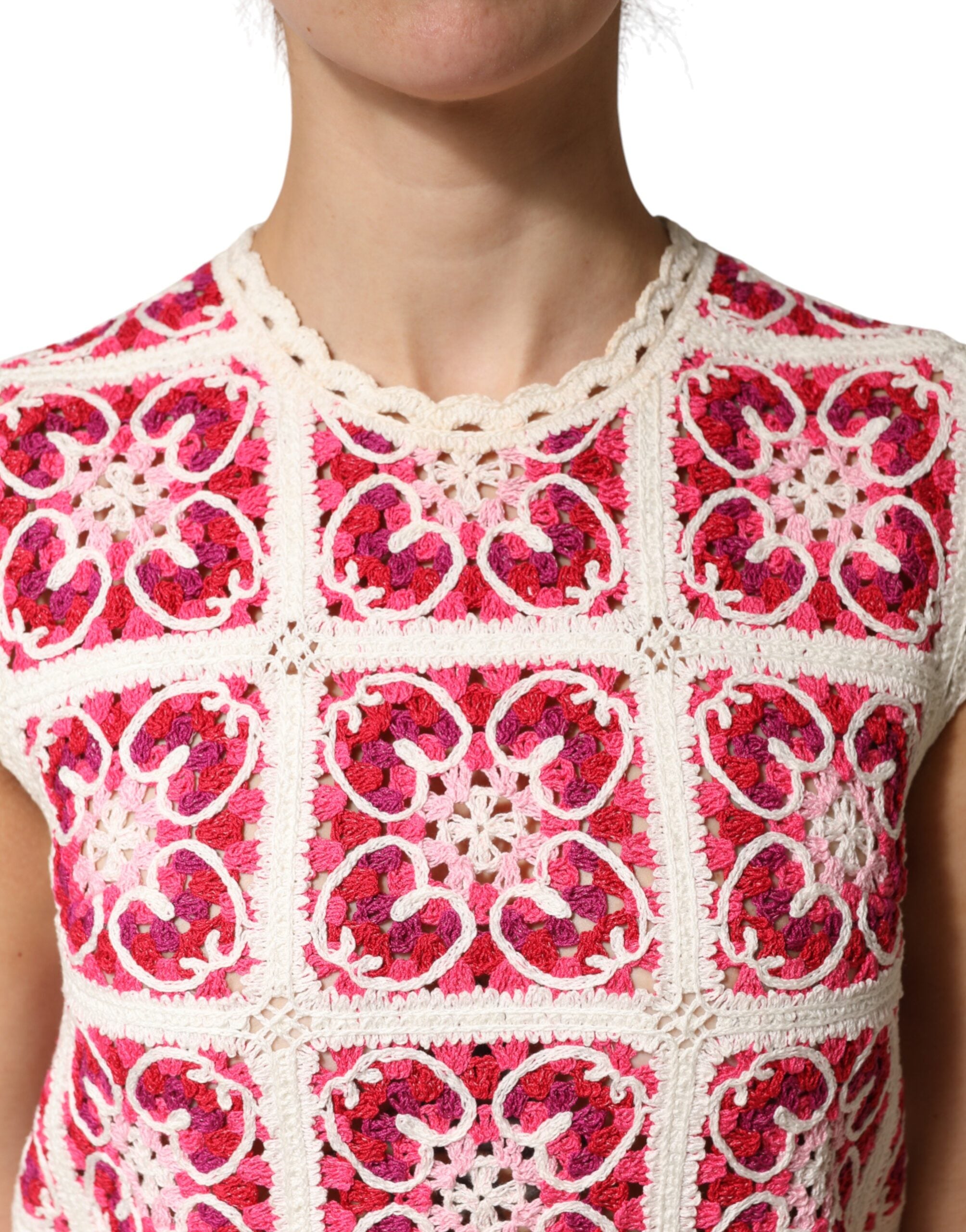 Dolce & Gabbana | Multicolor Brick Stitched Crochet Mini Dress