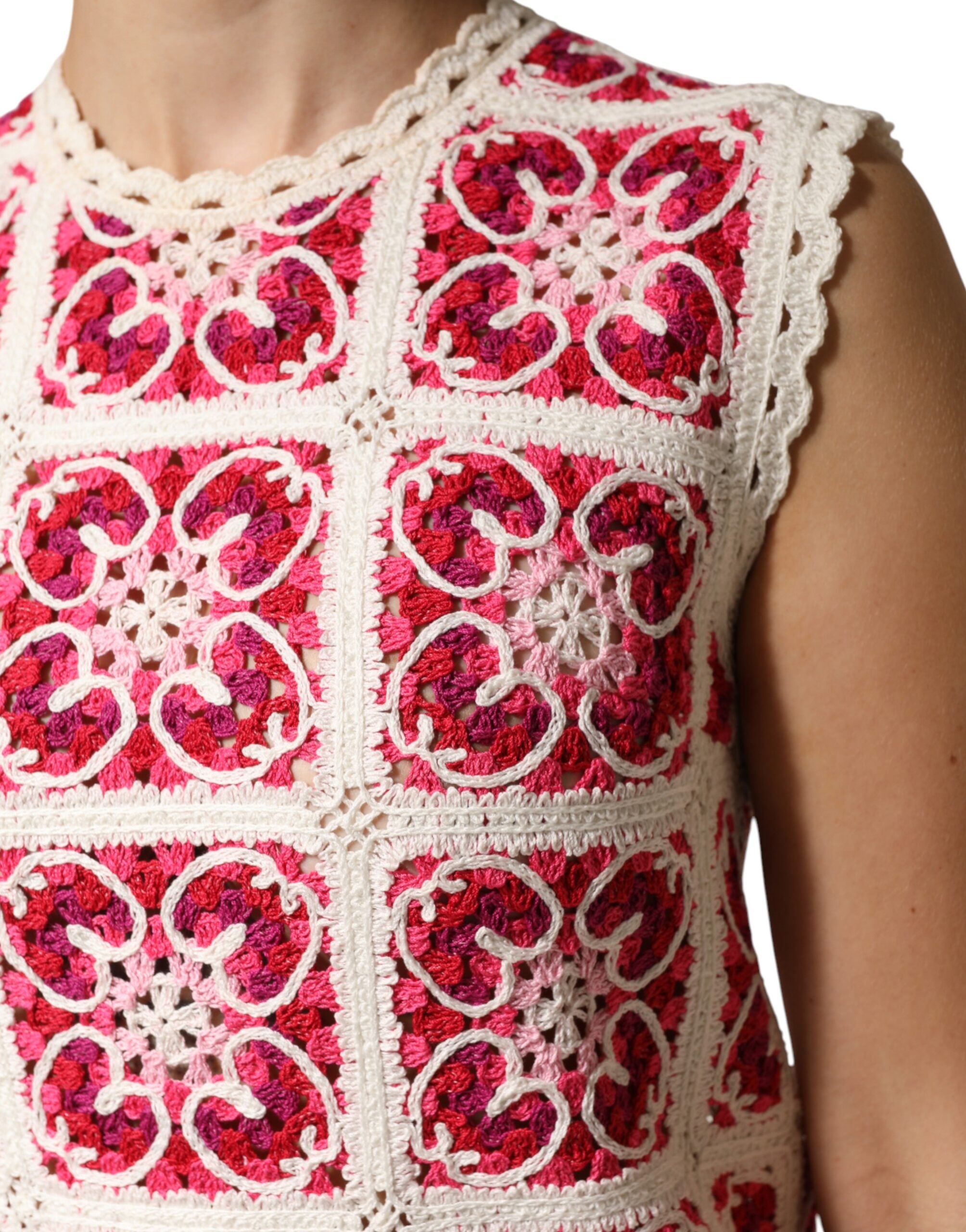Dolce & Gabbana | Multicolor Brick Stitched Crochet Mini Dress