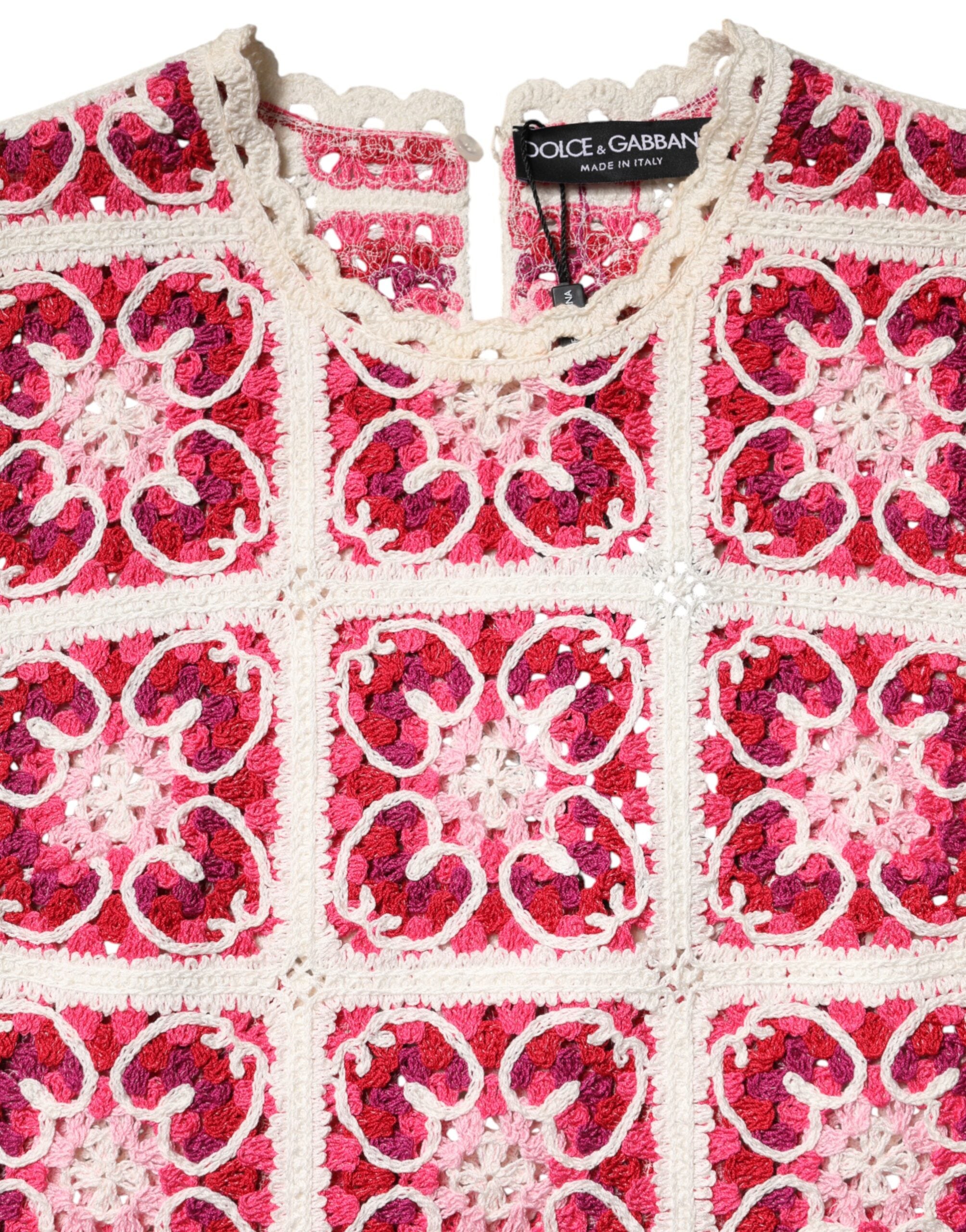 Dolce & Gabbana | Multicolor Brick Stitched Crochet Mini Dress